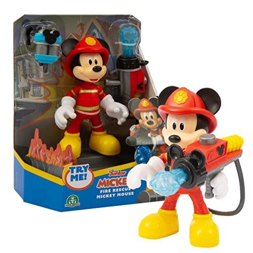 35% DESCUENTO Mickey & Minnie Figurita de Mickey Mouse Vestido de Bombero, articulada y Mide 15 cm,Contiene Accesorios de Juego como un Casco, una Mochila y Manguera Que dispara Bolas de Agua, Famosa (MCC20000)