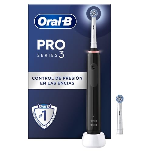 38% DESCUENTO Oral B Pro 3 3000 Cepillo de Dientes Eléctrico con Mango Recargable y 2 Cabezales, Diseñado Por Braun Blanco y Negro