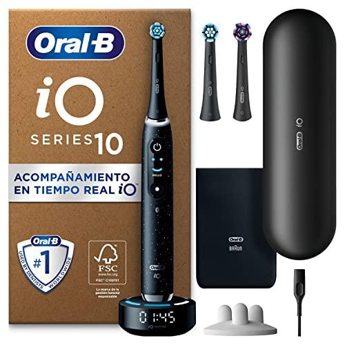 31% DESCUENTO Oral B iO 10 Cepillo de Dientes Eléctrico con Mango Recargable, 3 Cabezales de Recambio y Estuche de Viaje con Cargador, Diseñado por Braun, Regalos Originales para Mujer y Hombre Negro