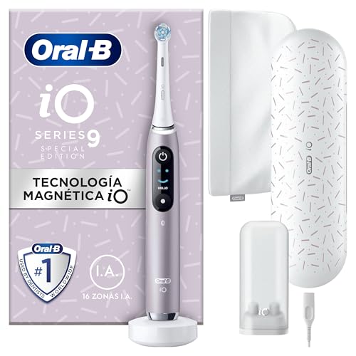 27% DESCUENTO Oral B iO 9 Cepillo de Dientes Eléctrico con Mango Recargable, 1 Cabezal, Estuche de Viaje con Cargador y Funda Magnética, Diseñado por Braun, Regalos Originales para Mujer y Hombre Rosa