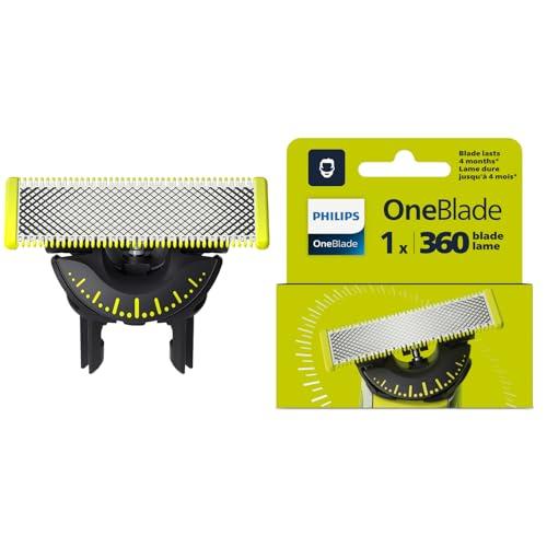 33% DESCUENTO Philips OneBlade 360, Auténticas Cuchillas de Repuesto Originales Para Recortador de Barba y Máquina de Afeitar Hombre, Compatible con todos los Philips OneBlade, 1 unidad, QP410/50