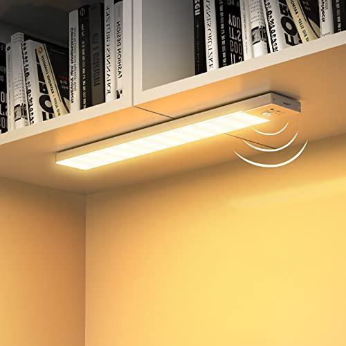 55% DESCUENTO OUILA Luz LED Armario Magnética con Sensor Movimiento Luz Calida 3000K 36 LEDs 4 Modos Luz LED Adhesiva USB Recargable 1000mAh Luz Nocturna para Mesa de estudio, Escaleras, Cocina, Garaje 2 Piezas