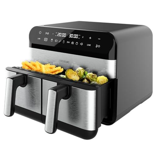 35% DESCUENTO Cecotec Freidora de Aire Digital de 9L Air Fryer Cecofry Advance 9000 Inox. 2800W, 2 Cubetas de 4,5L, Temperatura Dual, Temperatura Regulable de 80 200 ºC, 7 Programas, Panel Táctil Multifunción
