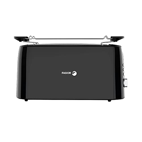 61% DESCUENTO FAGOR Tostador LONGTOAST Duo de doble ranura larga 1550W de potencia y exterior completo negro birllante. 6 niveles de tostado. 3 funciones integradas.