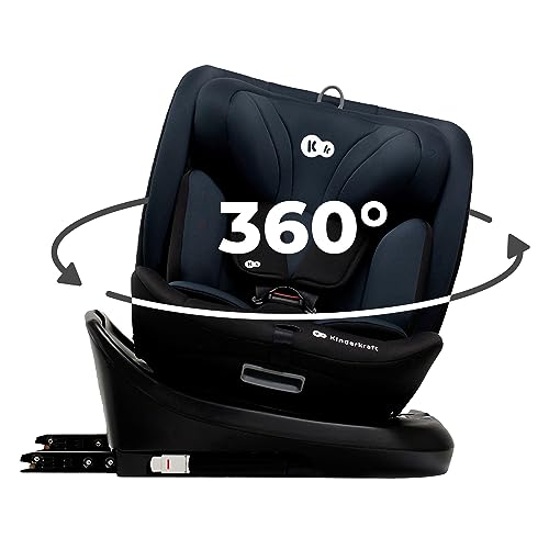 Kinderkraft I GROW Silla de coche, I SIZE 40 150 cm, Isofix, Silla coche bebé, para niños, Ajustable, Sillade, RWF, FWF, Asiento de coche Universal, 360º, Grupo 0+/1/2/3, 0 36 kg, Negro