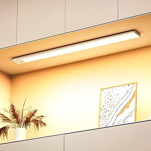 20% DESCUENTO OUILA Luz de Armario con Sensor Movimiento 3000K Recargable Luz Nocturna, 41CM Regulable Lampara LED Adhesiva para Gabinete, Pasillo, Escalera, Sótano, Cocina, Garaje