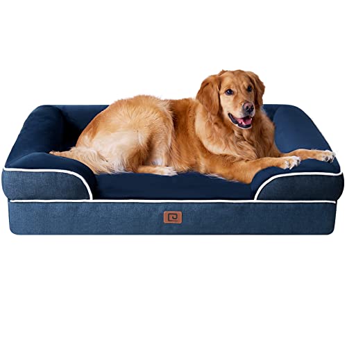 20% DESCUENTO EHEYCIGA Cama Perro Extra Grande 112x81x16cm, Colchon Perro Impermeable Lavable con Espuma Viscoelástica, Sofá Perro Ortopedica Desmontable, Azul Marino