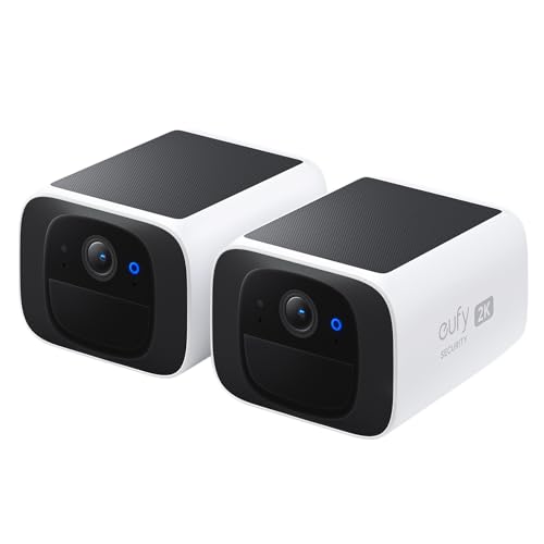 27% DESCUENTO eufy Security Camara de vigilancia Exterior S220 SoloCam 2 Pack, resolución 2K, Sistema Solar, energía inagotable, Camara de vigilancia energía Solar, Wi Fi de 2,4 GHz, sin cuotas mensuales