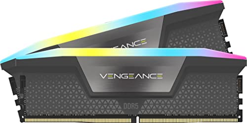 29% DESCUENTO CORSAIR VENGEANCE RGB DDR5 64GB (2x32GB) DDR5 6000MHz CL30 AMD EXPO Intel XMP iCUE Memoria de Ordenador Compatible Gris (CMH64GX5M2B6000Z30)