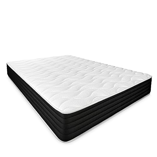 DUÉRMETE ONLINE   Colchón Viscoelástico Pocket Visco Reversible (Cara Invierno Verano) Firmeza Dureza Media Alta, Grosor 25cm, Antiácaros, Antibacerias e Hipoalergénico, 120×200