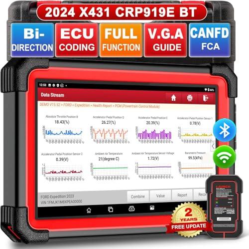 20% DESCUENTO LAUNCH CRP919E Bluetooth OBD2 Diagnosis Coche de Sistema Completo con Control Bidireccional, Nivel OE, CANFD&DOIP, FCA, 31+ Servicio de Reinicio, Codificación ECU, 2 Años Actualización