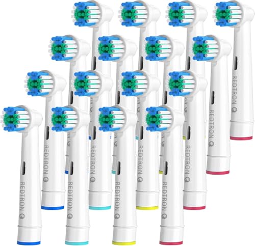 35% DESCUENTO REDTRON Recambios para Cepillo de Dientes Eléctrico compatible con Oral B (16 unidades), Cabezal de cepillo de dientes Precision Clean Pro1000 Pro3000 Pro5000 Pro7000 y más