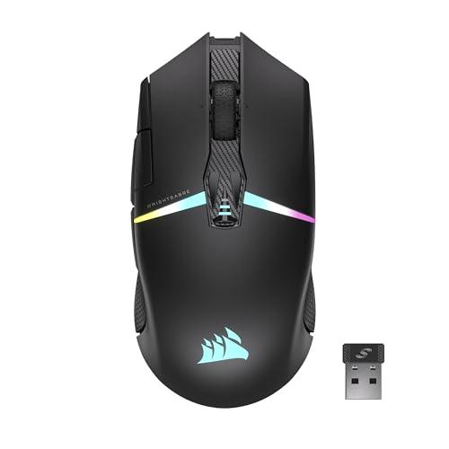 39% DESCUENTO Corsair NIGHTSABRE WIRELESS RGB FPS/MOBA Ratón para Juegos   26,000 DPI   11 Botones Programables   Batería Hasta 100hrs   Compatible con iCUE   PC, PS5, PS4, Xbox   Negro