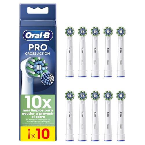 25% DESCUENTO Oral B Pro CrossAction Recambios para Cepillo de Dientes Eléctrico, Pack de 10 Cabezales, Blanco Originales