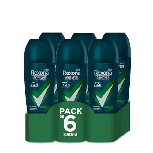 Rexona Advanced Protection Desodorante Roll On para Hombre Quantum Dry 72h 50 ml Pack de 6