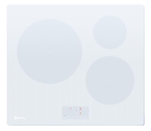38% DESCUENTO Balay Placa de Inducción, 60 cm, 3 fuegos, Zona gigante de 28 cm, Función Sprint, Control Táctil de fácil uso, Programación de tiempo, Blanca, 3EB965WR