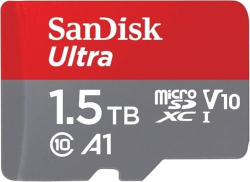 36% DESCUENTO SanDisk 1.5TB Ultra, Tarjeta de memoria microSDXC, 150 MB/s + adaptador SD, con Clase A1 de rendimiento de las aplicaciones, UHS I Class 10 U1