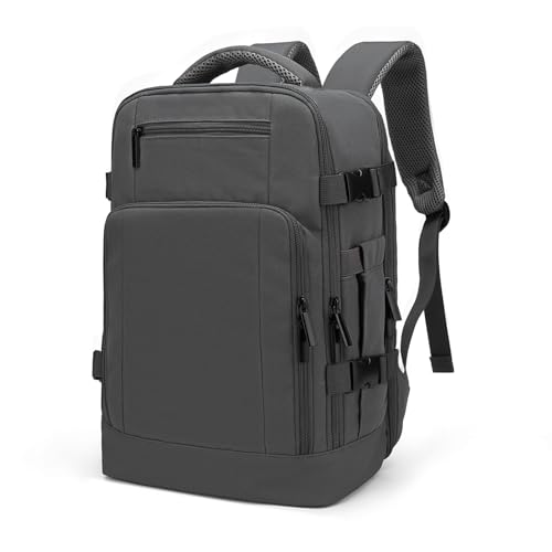 39% DESCUENTO ZHXX Mochila Viaje Cabina Avion 40x20x25, Mochila Cabina para Ryanair, Bolsa de Viaje Ryanair 40x20x25 Es Impermeable, Equipaje de Mano con Puerto de Carga y Bolsillo Antirrobo. (Gris Elegante)