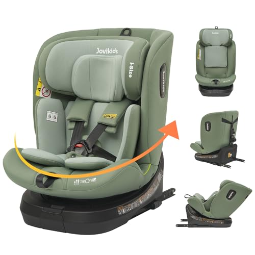 20% DESCUENTO Jovikids Silla Coche Bebé, I Size Silla de Coche Grupo 0 1 2 3 ISOFIX,Giratoria 360,Normativa R129, Alzador Coche Niños de 40 150 cm, 0 12 Años, ISOFIX + Top Tether, Cadeira Auto Verde