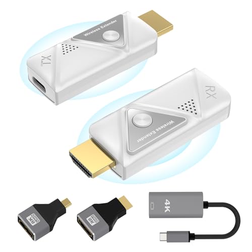 20% DESCUENTO HDMI Inalámbrico Transmisor y Receptor, HDMI Wireless para Transmitir Vídeo y Audio en PC/Portátil a Monitor/TV Box/Proyector, transmisión inalámbrica HDMI 2,4G/5G, Portátil, Plug & Play
