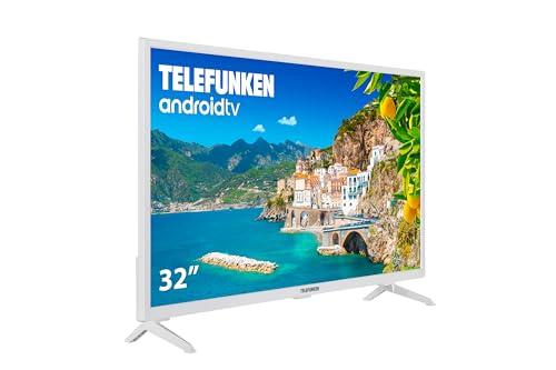 27% DESCUENTO Telefunken 32DTAH724W Android TV 32 Pulgadas Blanco, Resolución HD, HDR10, Bluetooth, Chromecast Integrado, Compatible con Google Assistant y Alexa