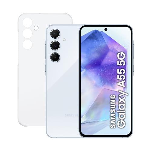 23% DESCUENTO Samsung Galaxy A55 5G 128GB + Funda Transparente   Teléfono Móvil Android, Smartphone Libre, Batería de Larga Duración, Cámara 50MP, Azul (Versión Española)