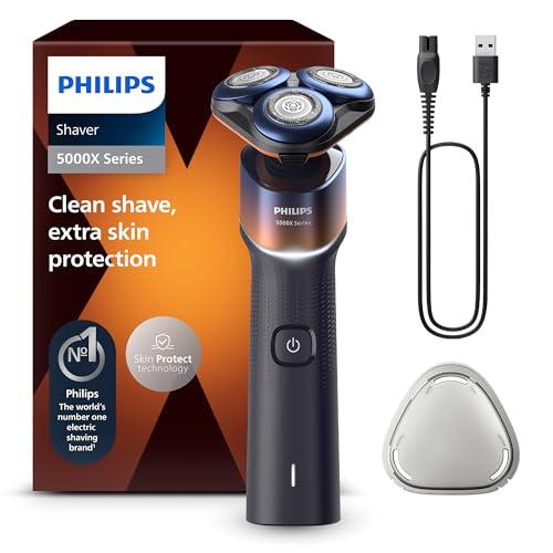 40% DESCUENTO Philips Serie X5000 Afeitadora Eléctrica Hombre, Máquina de Afeitar Barba, 27 cuchillas, Cuida la piel, Cabezal flexible 360º, 50min de uso, En Seco y Húmedo, Recargable, X5012/00, Naranja