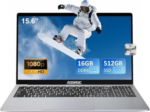 27% DESCUENTO ACEMAGIC 2025 Ordenador Portátil 15,6 Pulgadas Nuevo Procesador lntel Alder Lake N150 DDR4,16 GB RAM 512 GB SSD Expandir 2 TB,3*USB3.2,WiFi,HDMI,Cuerpo metálico