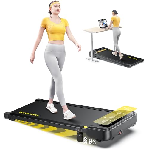 30% DESCUENTO Almohadilla Toputure 9% Inclinada Cinta de Correr, 2.5HP Hogar Electrica Cinta de Correr Debajo Escritorio, Magnético Control Remoto Bluetooth App, LED Pantalla (Negro)