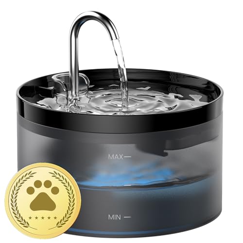 35% DESCUENTO Fuente para Gatos GIOTOHUN: Bebedero Gatos con Forma de Grifo, 64oz Fuente Gatos, Bomba de Agua Súper Silenciosa, Filtro de Pelos Suelto, Dos Patrones de Flujo de Agua, Fácil de Quitar y Lavar, Negro