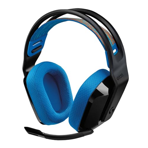 25% DESCUENTO Logitech G G535 LIGHTSPEED Auriculares inalámbricos micrófonopara gaming Auriculares supraaurales ligeros, micrófono volteable para silenciar, batería 33 horas, PS5, PS4 y PCpor USB C negro/azul