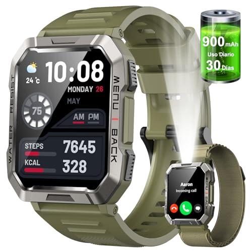 41% DESCUENTO Baolubao Reloj Inteligente Hombre, 2.01″ Smartwatch Hombre con Llamadas Bluetooth, Reloj Inteligente con Linterna y Brújula/SpO2/Monitor de Sueño, Pulsera Actividad Impermeable IP68 para iOS Android