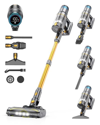 27% DESCUENTO aonus A9S Aspiradora sin Cable, 45000Pa/580W/70Mins Aspirador Escoba sin Cable Potente, Modo Automático, Pantalla Táctil LED, Cepillo Antienredos,Adecuado para Suelos/Alfombras/Pelo de Animales