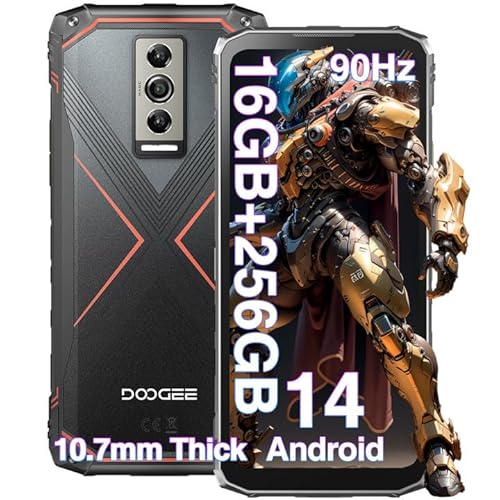 25% DESCUENTO DOOGEE Blade10 Pro Teléfono Móvil Resistente 6.56″ HD+ 90Hz, 16GB+256GB /TF 2TB Android 14 Movil Irrompible, 50MP+8MP y 5150mAh, Movil Rugerizado Dual 4G/NFC/Face ID/IP68/IP69K, Ultrafino 11mm, Rojo