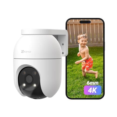 27% DESCUENTO EZVIZ Cámara Vigilancia WiFi Exterior 360°,4K Cámara IP de Seguridad,Visión Nocturna a Color,Detección IA de Persona/Vehículo,Seguimiento Zoom Auto,Audio Bidireccional,Sirena,Alexa/Google,C8c 8MP(6mm)