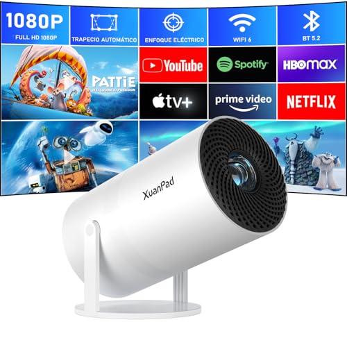 24% DESCUENTO 【Enfoque eléctrico】 XuanPad Proyector Portatil con Android App, Proyector 4K 1080P Soporte con WiFi 6 y Bluetooth, Mini Proyector Portátil Corrección Vertical automática, Proyector de Cine