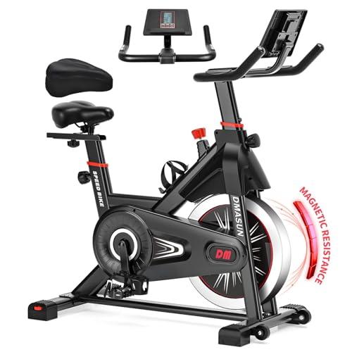 45% DESCUENTO Bicicleta Estatica, Bici Estatica Profesional DMASUN con Pantalla LCD, Ejercicio Silencioso, Resistencia Magnética, Cojín De Asiento Cómodo, Capacidad 160 kg (Funda Sillin Bicicleta Estatica Incluida)