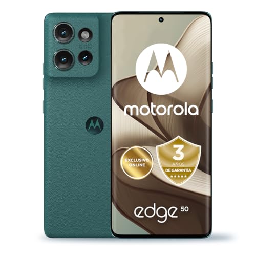 43% DESCUENTO Motorola Edge 50, 24GB (12+12GB RAM Boost)/512GB, España, certificación Militar de Durabilidad, Pantalla 6,7″ pOLED 1.5K, cámara 50MP y Zoom Optico 3X, Carga TurboPower de 68 W, Funda, Verde