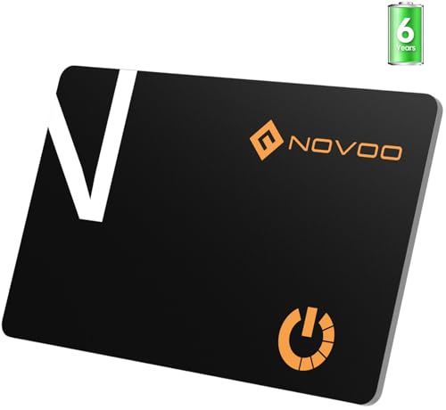 28% DESCUENTO NOVOO Air Tag Card Localizador Ultradelgado 1.6mm, 6 Años Duración de Batería, IP68 Resistente al Agua, Smart Card Compatible con Apple Buscar App (Solo iOS) para Cartera, Maletas, Pasaporte