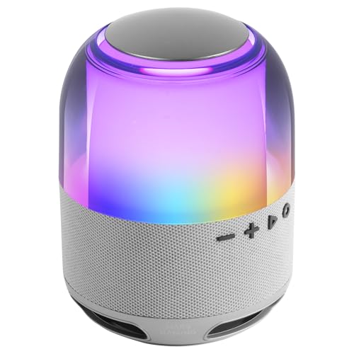 37% DESCUENTO MARSGAMING MS Flow, Altavoz Portátil Bluetooth 15W, Iluminación Orbilight RGB 360°, Sonido Potente con Driver DeepBass 57mm, Altavoz Gaming Compacto con Bluetooth 5.3 y MicroSD, Plata