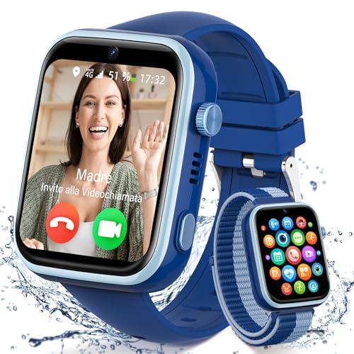 20% DESCUENTO XINGHESF Reloj Inteligente Niño, 1.83»HD 4G Smartwatch para Niños con GPS/WiFi/SOS/Videollamada/Whatsapp/5 Modos Deportivos, IP67 Impermeable Regalos Smartwatch Niña Niño Viene con 2 Correas