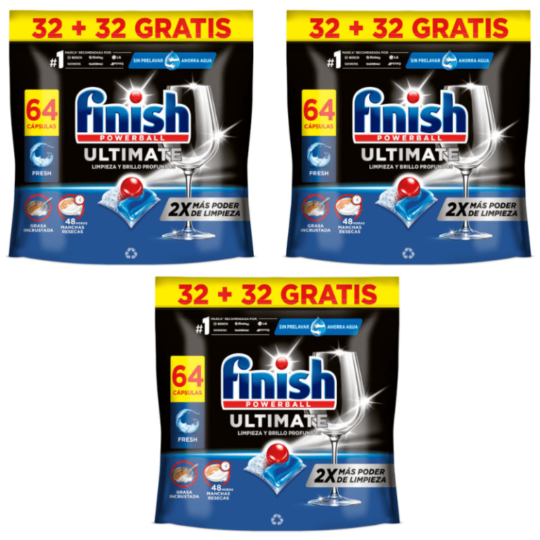 Caja Finish Ultimate 192 lavados (3 x 32+32 caps) | Miravia