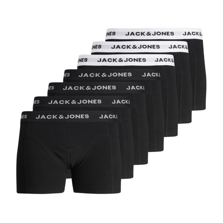 Jack & Jones Jacmaeva – Pack de 7 Bóxers de Algodón Elástico para Hombre – Negro – 12274755 | Miravia