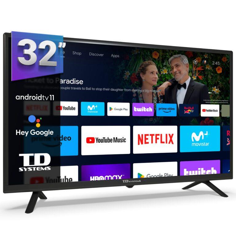 Smart TV 32 pulgadas HD Hey Google Official Assistant con control por voz. Televisor Android 11 – TD Systems K32DLC19GLE | Miravia