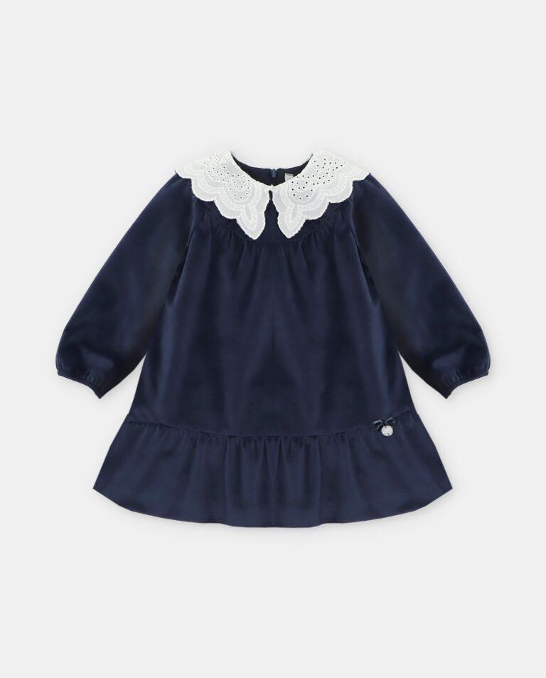 Vestido de bebé niña de terciopelo en azul marino · Martín Aranda · El Corte Inglés