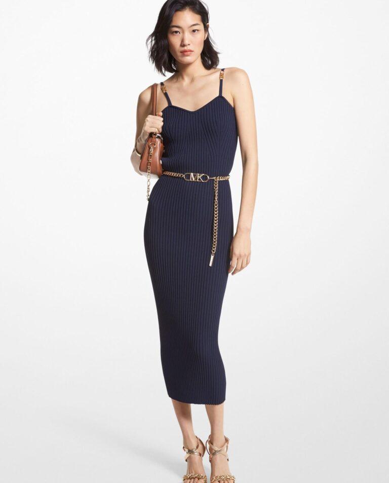 Vestido midi de tirantes acanalado · Michael Michael Kors · El Corte Inglés