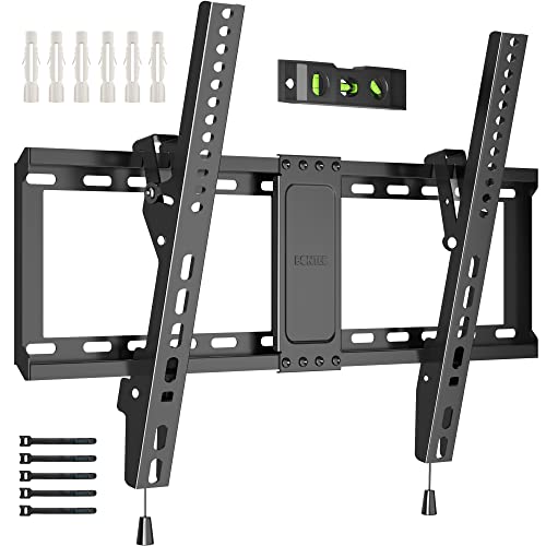 BONTEC Soporte TV Pared Inclinable para Pantallas de 37 82 Pulgadas Plana & Curva LED LCD, Soporte para TV Capacidad hasta 60 kg, Máx VESA 600×400 mm, con Nivel de Burbuja y Brida para Cables