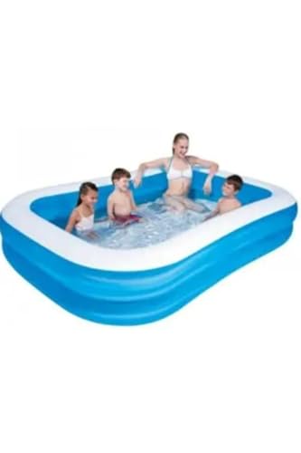 30% DESCUENTO Bestway Piscina hinchable azul rectangular deluxe, 211 x 132 x 46 cm