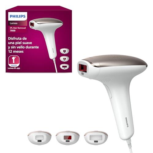 36% DESCUENTO Philips Lumea Serie 7000, Depiladora Luz Pulsada, IPL, Piel Suave Desde Casa, Con Funda, Accesorios para el Cuerpo, Cara y Zona del Bikini, Alternativa a Depilación Láser. SC1999/00