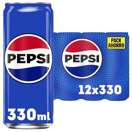 Pepsi regular Refresco de cola, pack de 12 latas de 330 ml, 3.96 litros en total